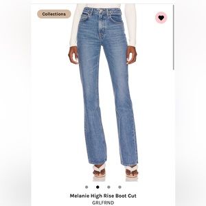 Grlfrnd Melanie high rise boot cut jean. Worn once. Pristine condition size 28